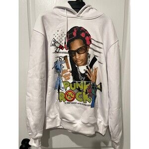 A$AP Rocky Punk Rock Hoodie White Size S Headgear Classics NWOT Streetwear